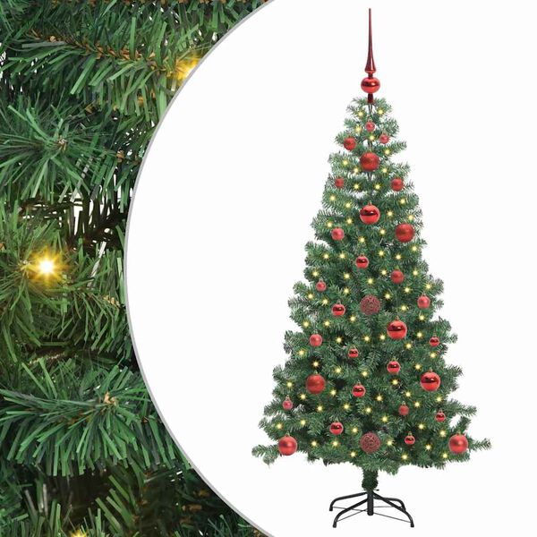 vidaXL Kerstboom met 150 LED met standaard Groen 120 cm PVC