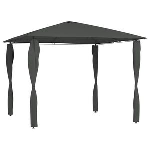 vidaXL Prieel met paalhoezen 160 g/m&sup2; 3x3x2,6 m antracietkleurig