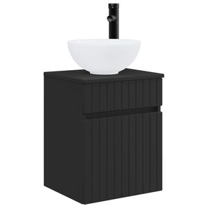 vidaXL Wandgemonteerde wastafelmeubel Zwart 39 x 35 x 63 cm