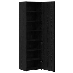 vidaXL Hoge kast Zwart Eiken 50 x 42,5 x 185 cm