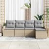 vidaXL Tuin Sofa Set 5 pcs Beige poly rattan
