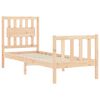 vidaXL Bedframe met hoofdbord massief hout