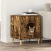 vidaXL Kattenhuis Gerookt eiken 42,5 x 40 x 53 cm Bewerkt hout
