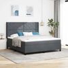 vidaXL Boxspringbed met matras Donkergrijs 180 x 200 cm Fluweel