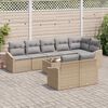vidaXL Tuinbankenset met kussen 9 pcs Beige en Licht Grijs poly rattan