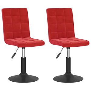 vidaXL Eetkamerstoelen draaibaar 2 st fluweel wijnrood