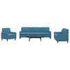 vidaXL 4-delige Loungeset met kussens fluweel blauw
