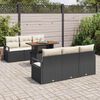 vidaXL Tuin Sofa Set met kussen 7 pcs Zwart en cr&egrave;me