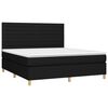 vidaXL Boxspring met matras en LED stof zwart 160x200 cm