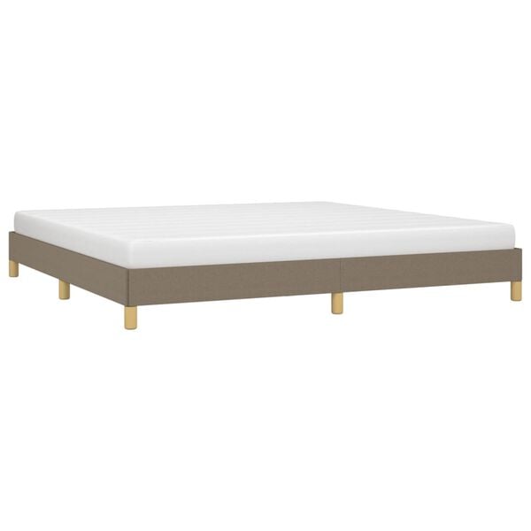 vidaXL Bedframe zonder matras stof taupe 200x200 cm