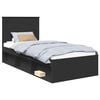 vidaXL Bedframe met hoofdeinde Zwart 100 x 200 cm Massief grenenhout