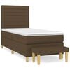 vidaXL Boxspring met matras stof donkerbruin 80x200 cm