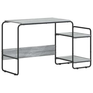 vidaXL Bureau met opbergruimte Grijs Sonoma 131.5 x 50 x 75.5 cm