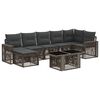 vidaXL Tuinbankenset 8 st Grijs en Donkergrijs poly rattan