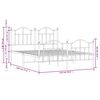 vidaXL Bedframe met hoofd- en voeteneinde metaal wit 135x190 cm