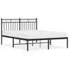 vidaXL Bedframe met hoofdbord metaal zwart 140x190 cm