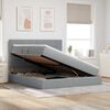 vidaXL Opslag bed met matras Lichtgrijs 160 x 200 cm Polyester