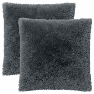 vidaXL Kussen met kussen HEERLEN 2 st Antraciet PV Fleece