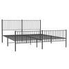 vidaXL Bedframe met hoofd- en voeteneinde metaal zwart 200x200 cm