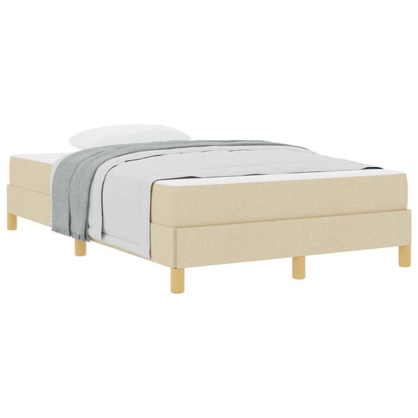 vidaXL Boxspringbed met matras Cr&egrave;me 120 x 190 cm Stof