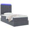 vidaXL Opbergbed met LED met matras Donkergrijs 90 x 200 cm Fluweel