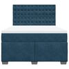 vidaXL Boxspring met matras fluweel blauw 140x200 cm