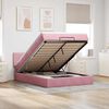 vidaXL Ottoman bed met matras en LED's 140x190cm fluweel roze