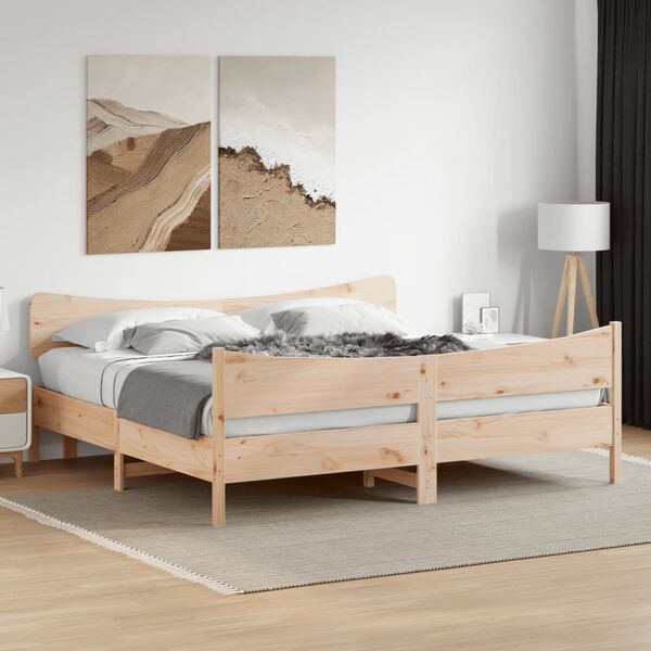 vidaXL Bedframe zonder matras massief grenenhout 200x200 cm