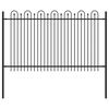 vidaXL Spike Boog Hek DRONTEN 200 x 166 cm Gepoedercoat staal Zwart