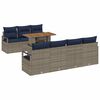 vidaXL Tuin Sofa Set met kussen met kussen 8 pcs Grijs en Blauw