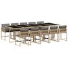 vidaXL 11-delige Tuinset met kussens poly rattan gemengd beige