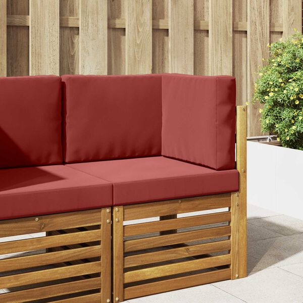 vidaXL Buiten bankkussen 3 pcs Wijnrood Polyester