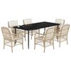 vidaXL 7-delige Tuinset met kussens poly rattan beige