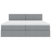 vidaXL Bed met LED-striplichten Lichtgrijs 180 x 200 cm Stof