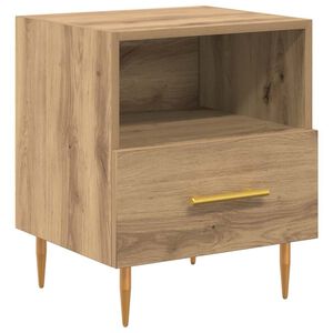 vidaXL Nachtkastje met lade Bruin 40 x 35 x 47,5 cm Bewerkt hout