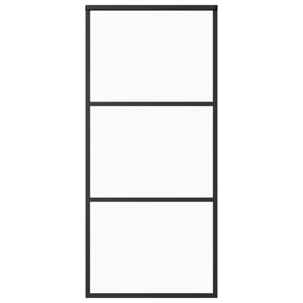 vidaXL Schuifdeur met beslag 90x205 cm aluminium en ESG-glas
