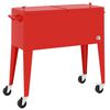 vidaXL Koelbox op wielen 92x43x89 cm rood