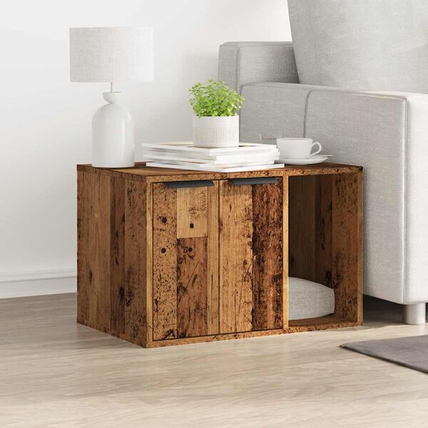 vidaXL Kattenbakkast 60x40x40 cm bewerkt hout oud houtkleurig