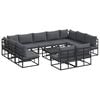 vidaXL Tuinbankenset 12 st Zwart Aluminium