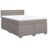 vidaXL Boxspring met matras stof taupe 160x200 cm