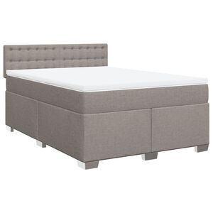 vidaXL Boxspring met matras stof taupe 160x200 cm