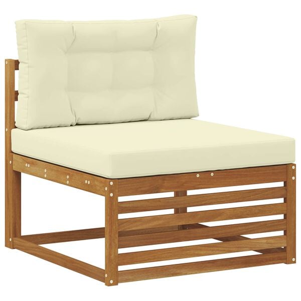 vidaXL Sofa-Sets 10 pcs Natuurlijk en Cr&egrave;me Massief Acaciahout