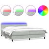 vidaXL Boxspring met matras en LED fluweel lichtgrijs 200x210 cm