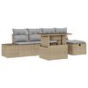 vidaXL Tuin Sofa Set 6 st Beige poly rattan