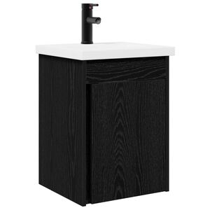vidaXL Badkamermeubel met kraan Zwart eiken 42 x 40 x 74,5 cm