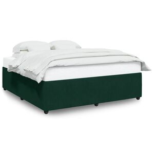 vidaXL Bedframe zonder matras 180x200 cm fluweel donkergroen