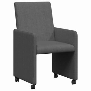 vidaXL Dining Stoelen met Wielen 2 pcs Donkergrijs 57 x 66 x 94 cm
