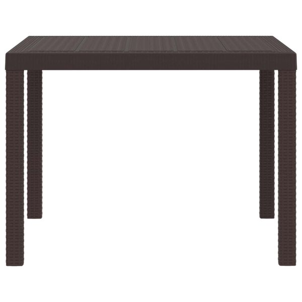 vidaXL Tuin Eettafel Bruin 100 x 100 x 73 cm poly rattan