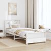 vidaXL Bedframe met hoofdeinde Wit 75 x 190 cm Bewerkt hout