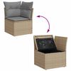 vidaXL 9-delige Loungeset met kussens poly rattan acacia beige